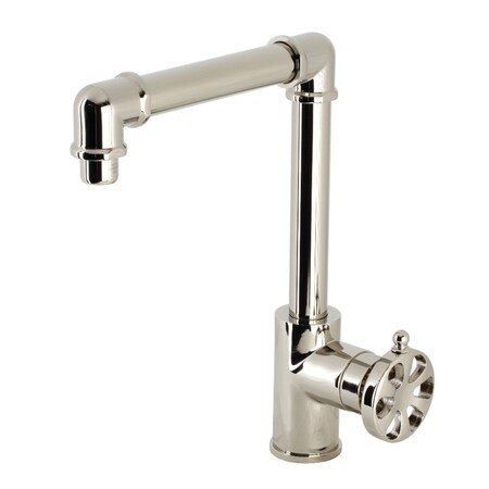 Kingston Brass KS144RXPN Single-Handle Bathroom Faucet with Push Pop-Up, Polished Nickel KS144RXPN